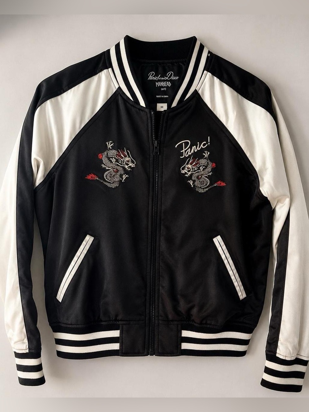 🖤 RARE / DEADSTOCK • Panic! At The Disco Limited Edition Satin Bomber Jacket